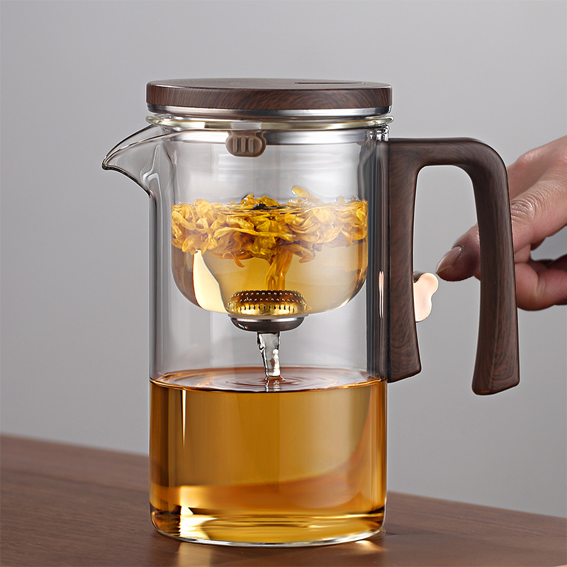 950m飘逸杯泡茶壶茶水分离家用泡茶神器磁吸泡茶玻璃过滤冲茶壶l