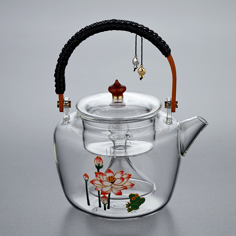 泡茶壶景泰蓝耐高温花茶壶家用玻璃蒸茶器煮茶器电陶炉煮茶壶